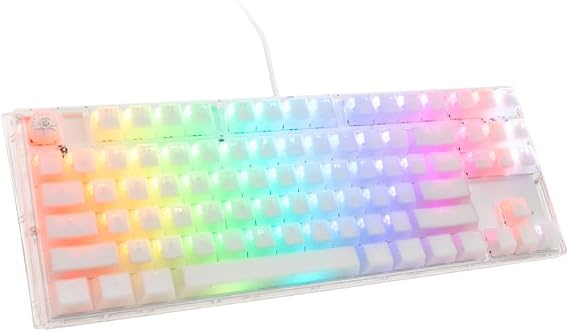 Ducky One 3 Aura 80% Mechanical Keyboard, Cherry MX Blue, RGB, Aura White