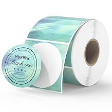 MUNBYN 2 Inch Round Green Thermal Labels, Self-Adhesive Stickers for Baking, Candle, and Food, Compatible with Thermal Printers, 500 Labels/1 Roll