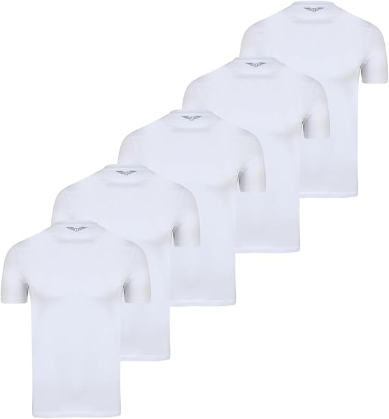 Men's Plain Crew Neck T-Shirts, Pack of 5
