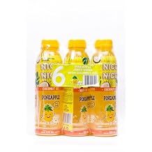 Niconico juice drink with nata de coco 30% fruit juice 16.9 floz, 6 Pack 6, Pineapple