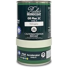 Rubio Monocoat Wood Stain & Finish 175 ft2 - Mahogany | Oil Plus 2C | Quick-Dry, Eco-Friendly Linseed Wood Oil for Indoor Use, Includes Accelerator (Part B) | Protector | 350 ml