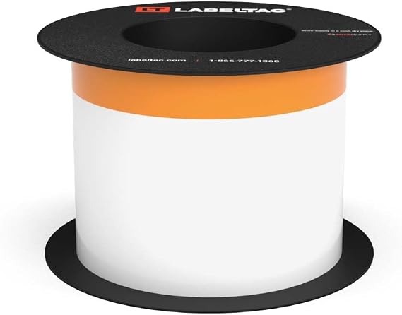 LabelTac 9 Continuous Header Supply 4" x 75' with 1.125 Header Stripe Orange