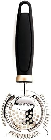 Pedrini Black & Satin Stainless Steel Cocktail Strainer