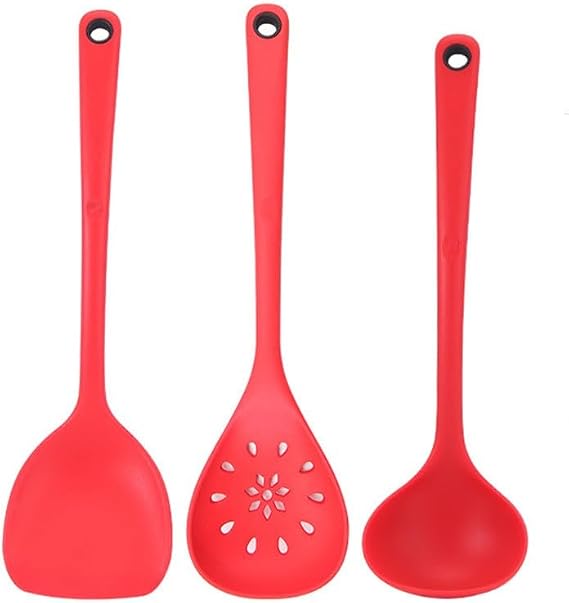 Kitchen Tools Set Silicone Cooking Spoon Spatula Household Utensils Set Cookware Pastry Utensils Kitchen Utensils Red