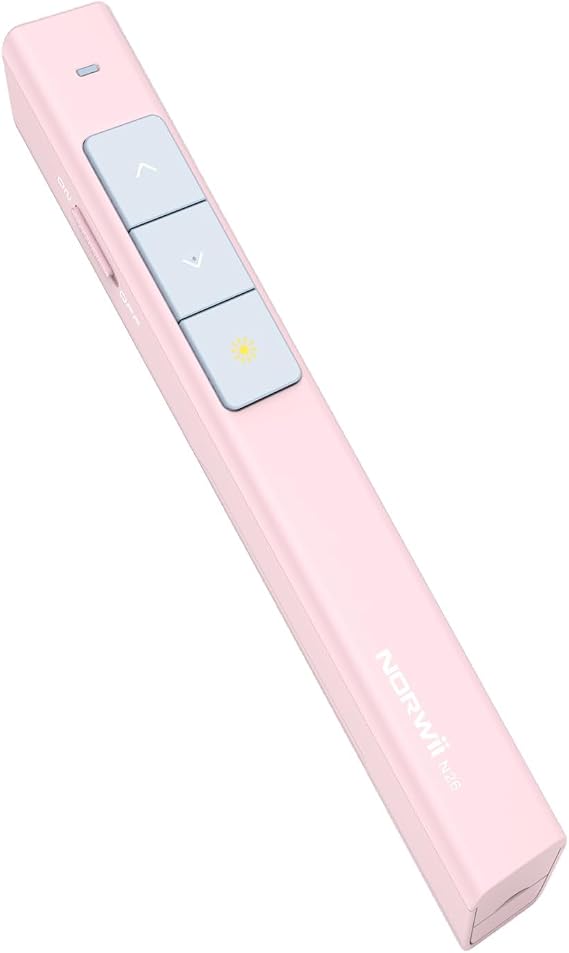 Norwii Wireless Presentation Clicker, PowerPoint Clicker with Laser Pointer