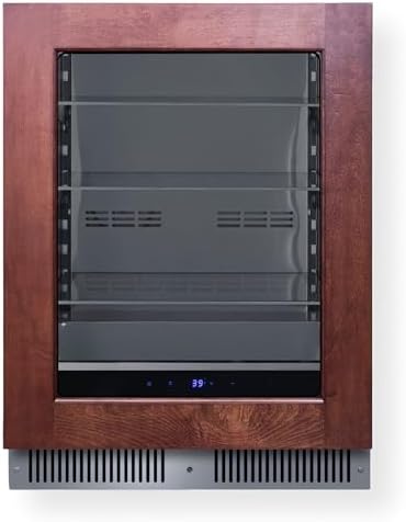 Summit 24 Inch Beverage Refrigerator with Glass Door, 3.5 Cu.ft., Shallow Depth Undercounter, Commercially Approved- SDHG2443PNR (RHD, Panel Ready) (Panel not included)