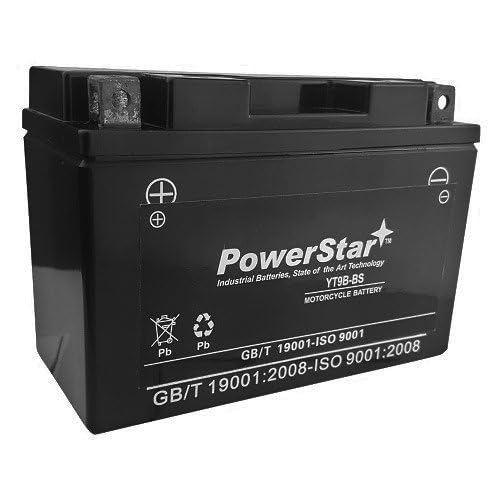 PowerStar AGM YT9B-BS YT9B-4 Battery for Yamaha XT660 X R Z YZF-R6 R7 YP400 Majesty YFM700