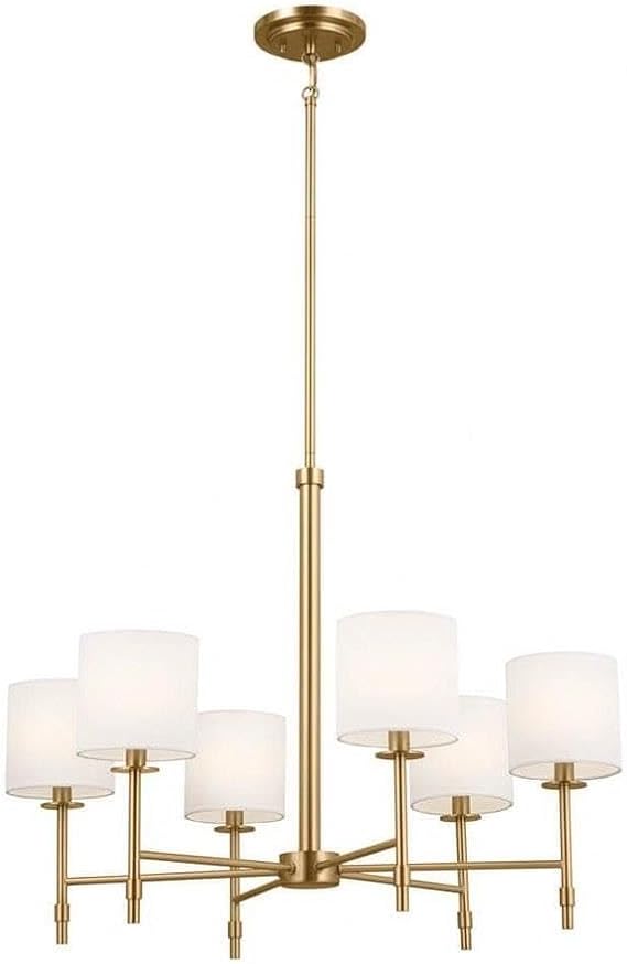 Kichler Ali 6-Light Chandelier, Brushed Natural Brass