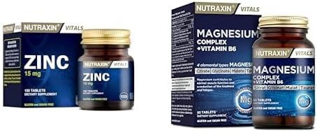 Nutraxin Seti | Vitals Zinc 15 mg 100 Tablet x1 + Magnesium Complex 60 Tablet x1