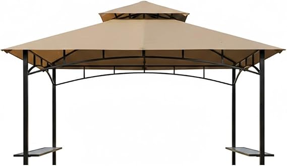 Garden Winds Custom Fit Replacement Canopy Top Cover Compatible with Aldi Gardenline Belavi 8' x 5' Grill Gazebo Beige