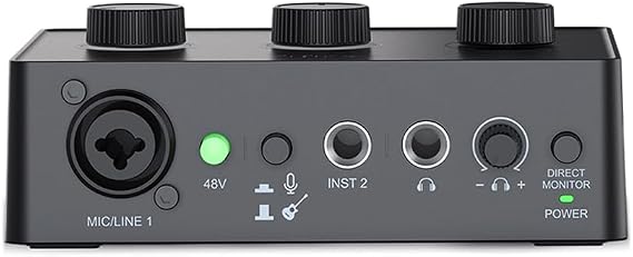 FIFINE TECHNOLOGY AmpliSound SC1 akış mikseri XLR mikrofon arayüzü, bireysel kontrol, 48V Phantom güç, LED seviye göstergesi ve emniyet kilidi ile Podcast/kayıt/vokal/oyun sesi için