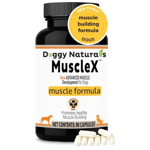 MuscleXTM Canine Muscle Formula Dogs with CaHMB 500 mg and Vitamin D3 - Natural Muscl Building Formula - Helps Reduce Muscle Loss Due to Normal Aging and Improves Recovery from Injury 90 Capsules