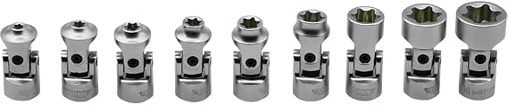 VIM 9 PC. 1/4'' DR. Stubby Universal Joint E-TORX Socket Set