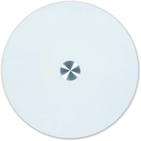 Round Turntable Tempered Glass Lazy Susan White Rotating Tray Kitchen Display Rotating Plate Rotatable Serving Plate For Dining Table Smoothly Not Tilted 24 Inch
