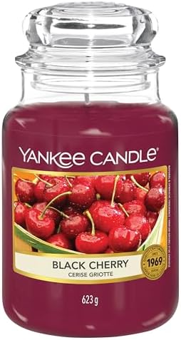 Yankee Candle Black Cherry Scented Classic 22oz Large Jar Single Wick Candle Over 110 Hours of Burn Time Ideal for Home Decor and Gifting
