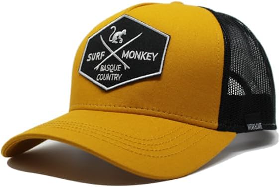 Surf Monkey Trucker Origins Adjustable Organic Cotton Baseball Cap, One Size