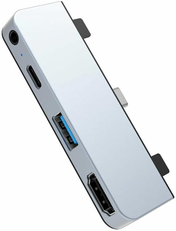 Hyper - HyperDrive 4-in-1 USB C Hub for iPad Pro - 3.5mm Audio Jack, USB-C Power Delivery, USB-A 3.0, 4K30Hz HDMI - Space Gray