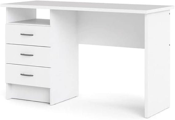 Tvilum Whitman Desk with 3 Drawers, White