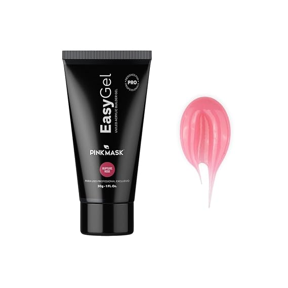 PINK MASK Easy Gel 1oz 30g-Rapture Rose, Professional Builder Enhancement Gel-Quick Nail Extension for Beginner DIY, Nail Strengthener-Long Lasting-Salon Quality-Thickening Solution