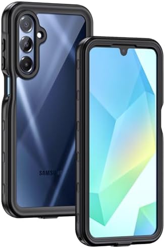 Lanhiem for Samsung Galaxy A16 5G Phone Case, IP68 Waterproof Dustproof, Built-in Screen Protector, Rugged Full Body Shockproof Protective Cover for Samsung A16 5G  4G 6.7, BlackClear | IP68 Waterproof, Dustproof, Rugged, Full Body, Shockproof