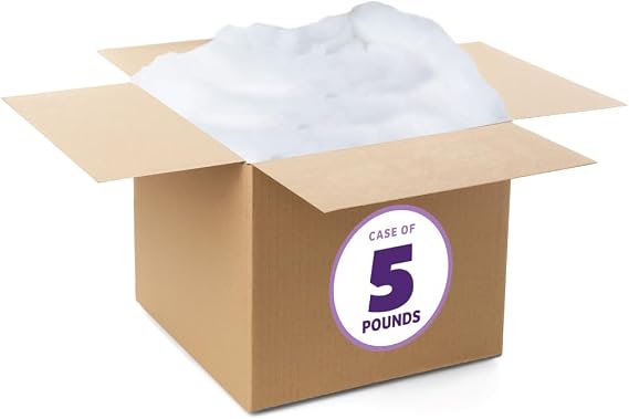 Fairfield Silky Poly-Fil, Pillow Stuffing with Virgin Bright Siliconized Polyester Fiberfill, Stuffing for Stuffed Animals and Toys, Silky Smooth Down Alternative, Ultra Soft Texture, White, 5 Lb Box