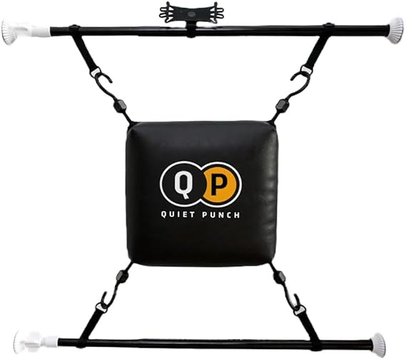 Quiet Punch Doorway Punching Bag, Phone Holder with App, 28"-36" Size, Portable Boxing, Apartment Friendly Workouts