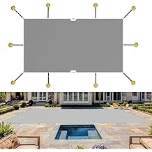 Patio 20'x45'Ft Pool Covers for Inground Pools Safety Cover Rectangle, Heavy Duty Winter Swimming Pool Cover Included Wire Rope Hem All Edges, Leaf Mesh Net Covers, UV-Resistance, Gray
