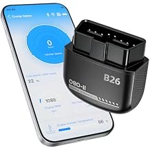 B26 Bluetooth OBD2 Scanner for iOS & Android - Subscription-Free Engine Code Reader, 2026 Upgraded Engine Diagnostic Tool, Reset Check Engine Light for Temporary & Pending Faults