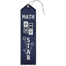 RibbonsNow Math Star Ribbons - 25 Navy Blue Ribbons with Card & String