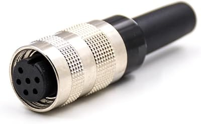 Elecbee 6 Pin Female M16 Connector Field Wireable Connector A Coded Waterproof Straight Non-Shield Connector for Cable