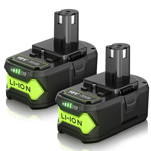 Upgraded 8.0Ah 2Packs P108 18V Battery Compatible with Ryobi 18V ONE Battery P102 P103 P104 P105 P107 P109 P122 PBP005 PBP004 PBP003 PBP002 RB18L50 BPL1820 Cordless Power Tools with LED Indicator