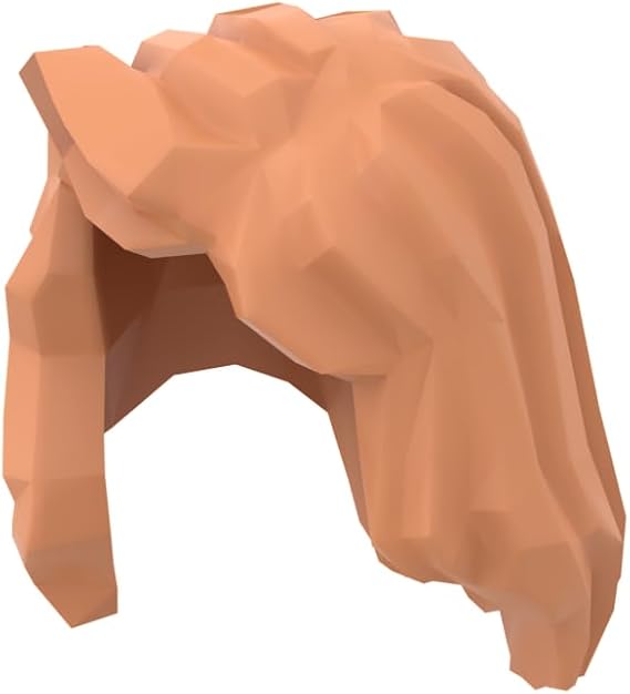 Gobricks 85974 Hairstyle Female Medium Long Hair, Flesh Color, 10 pcs