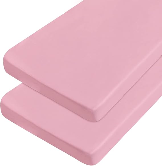 Cot Sheets 31" x 75", 2 Pack Fitted with Narrow Twin/Camp Rvs Bunk, Pink