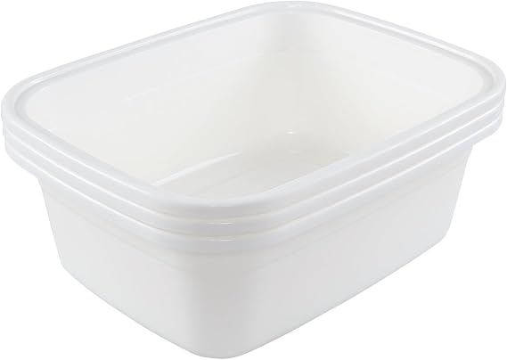 18 Quart Large Dish Pan, 3-Pack Plastic Wash Basin