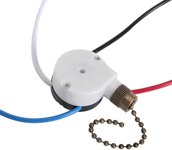 Ceiling Fan Switch ZE-208S Pull Chain Switch 3 Speed 4 Wire Ceiling Fan Replacement Part -Bronze Pull Chain