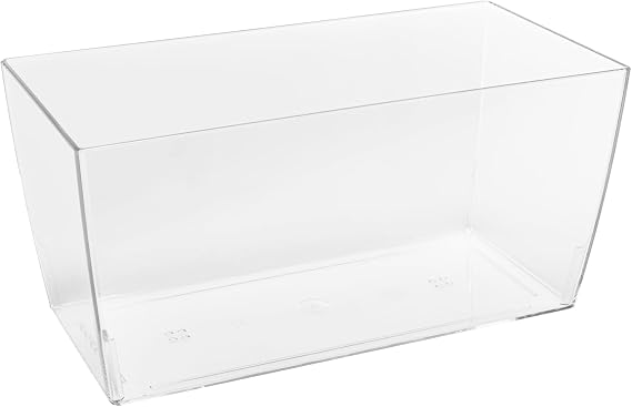 Kalapanta - Rectangular Orchid Planter for Flowers and Plants Indoor and Outdoor, Made with 100% Recycled and Recyclable Plastic (30cm x 15cm x 14cm, Transparent)