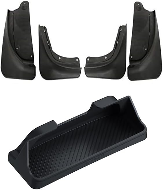 BASENOR Tesla Model Y Mud Flaps and Model Y Center Console Sunglasses Holder