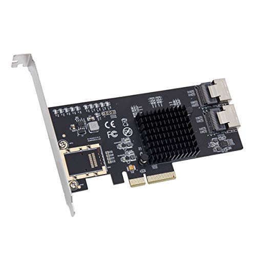 Syba 8 Port SATA III Non-RAID PCI-e x4 Expansion Card Supports FreeNAS and ZFS RAID - Includes Mini SAS to SATA Breack Out Cables SI-PEX40137