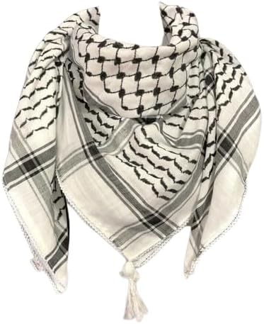 Generic Shemagh Keffiyeh Scarf Palestine Original Arafat Hatta Brand Cotton for Women and Men, Black