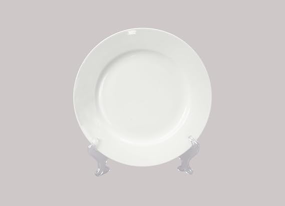 Bone China Rim Shape, Elegance White Dinner Plate 10.5", Case of 6