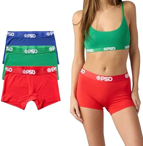 PSD Womens Primary Modal Boy Shorts Underwear 3 Pack - Boyshort Underwear for Women - Comfortable and Stylish Boy Shorts