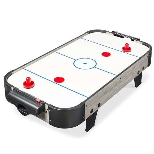 Best Choice Products Portable Tabletop Air Hockey Table for Game Room w 100V Motor, Electric Fan, 2 Strikers, 2 Pucks