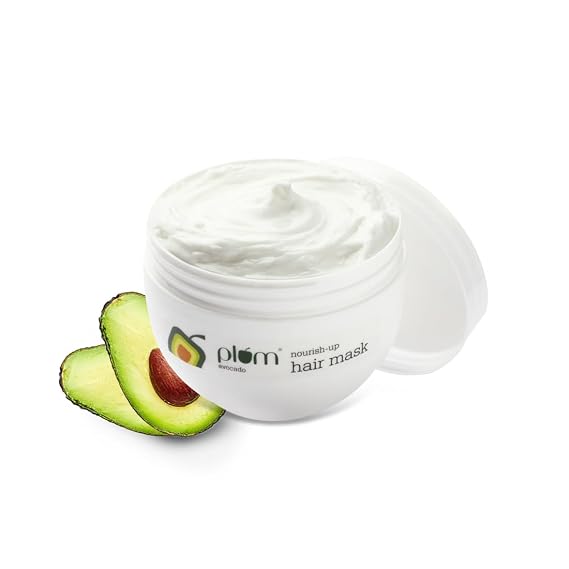Plum Avocado NourishUp Hair Mask For FrizzFree Hair Contains Avocado Oil Argan Oil Shea Butter Hair Spa Treatment For Smooth Hair 100 Vegan, White, 250 gram