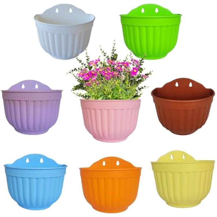ShoppeWatch Wall Vases for Flowers 8 Pack with Hooks | Wall Planters for Outdoor Plants | Indoor Wall Planter | Wall Pots for Plants | Wall Hanging Planters | Self Watering Wall Mounted Planters PL63