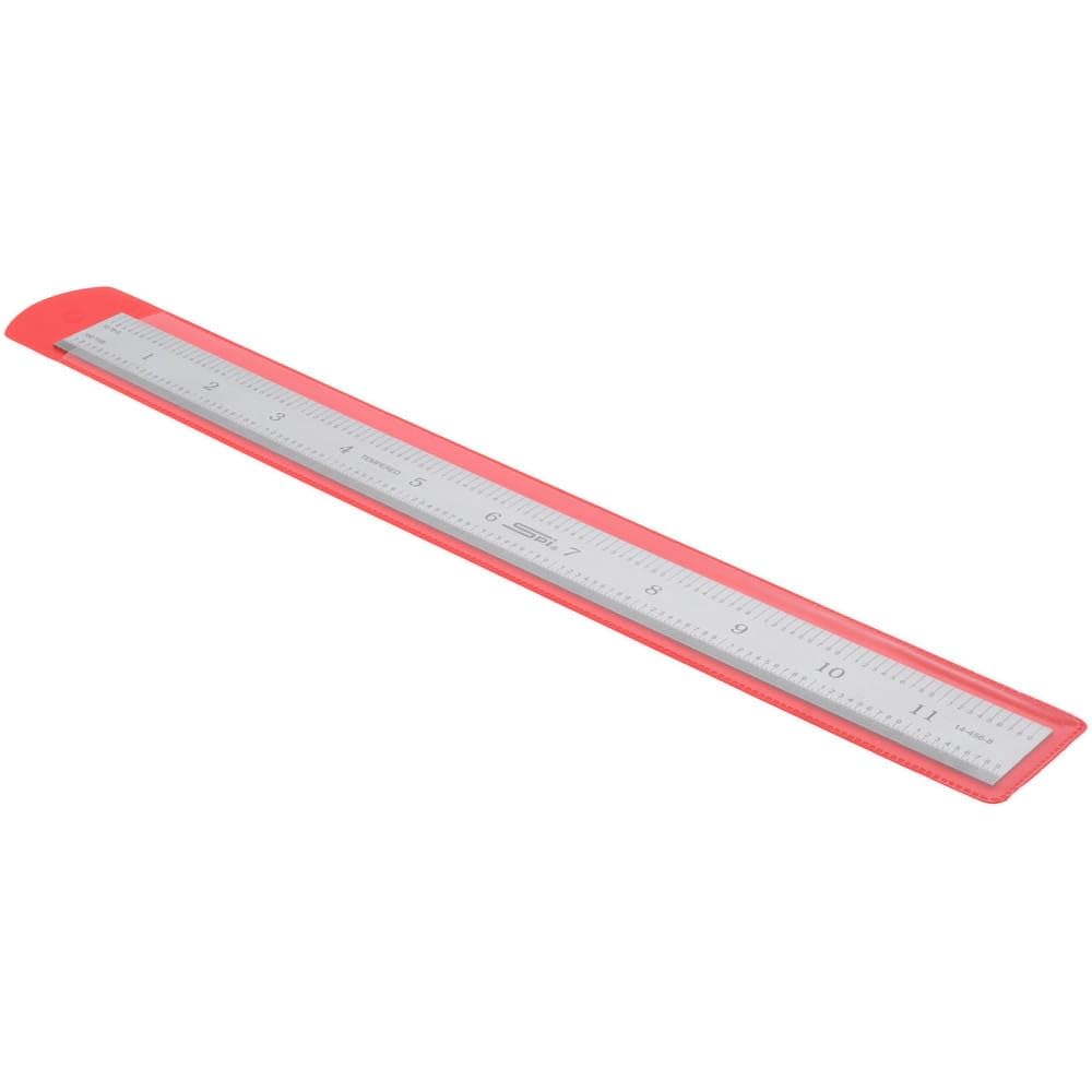 SPI 14-456-8 Rigid Steel Rule: EnglishMetric Graduation, 1 Wide x 12 inches 300 mm