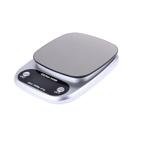 Vitafit Digital Food Kitchen Scales, High Precision Grams and Ounces Weighing Professional, Weight Loss, Baking and Cooking, LED Display, Batteries Included, Silver