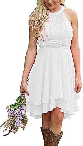 Halter Short Bridesmaid Dresses 2026 Western Wedding Guest Dress Summer A Line Ruffle Pleated Formal Party Gowns