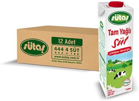sütas Tam Yağlı Süt 1 L (12 adet)