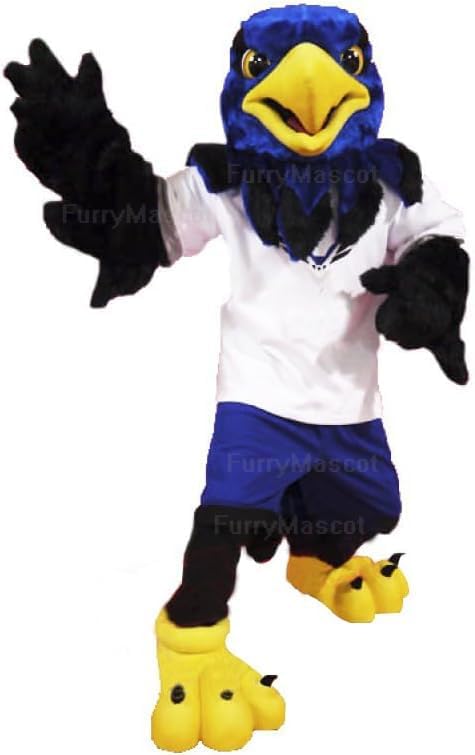 Blue Hawk Birds Mascot Costume Adults Costumes & COOL FANS & COOL ICE VEST Inside