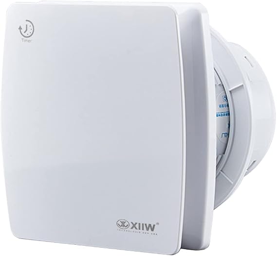 Badlüfter Ø100mm mit Nachlauf & Rückstauklappe Abluftventilator f. Bad WC 95m³/h 12W 34dB Spritzwasserfest Wandventilator für Küche Weiß